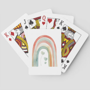 Boho Watercolor Regenboog Pokerkaarten