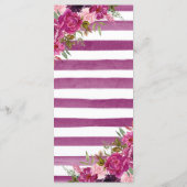 Boho Watercolor Spring Flowers Menu Mariage (Dos)