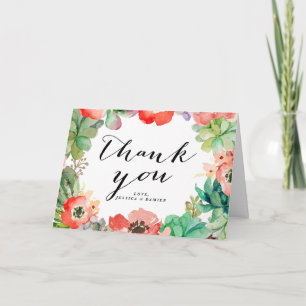Boho Watercolor Succulenten Bloem Frame Bedankt