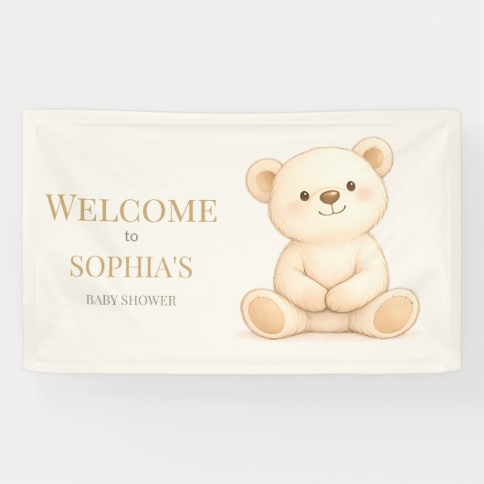 Boho Watercolor Teddy Bear Neutral Spandoek (Horizontaal)