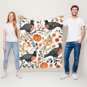 Boho Watercolor Vogels – Artistieke Natuur-Inspira Fleece Deken