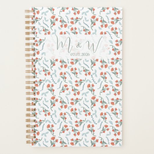 Boho Watercolor Wedding planner Floral (Devant)