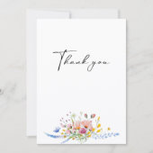 Boho Watercolor Wildflower Calligraphy Wedding Bedankkaart (Voorkant)