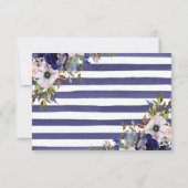 Boho Watercolor Winter Flowers Wedding Carte RSVP (Dos)