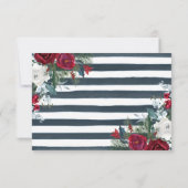 Boho Watercolor Winter Flowers Wedding Carte RSVP (Dos)