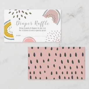 Boho Watermelon Baby shower Diaper Raffle Informatiekaartje