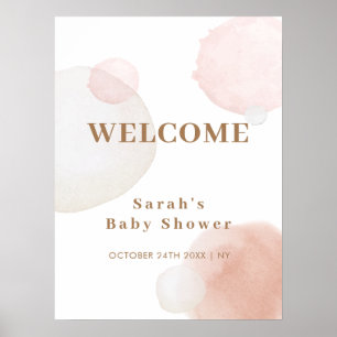 Boho Waterverf Abstract Baby shower Welkom Poster