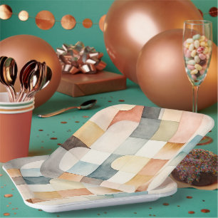 Boho Waterverf Abstracte Kunst Papieren Bordje