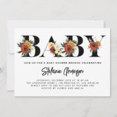 Boho Waterverf Anemone Botanische Herfst Baby Brun Kaart (Voorkant)