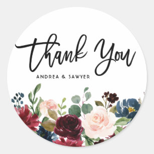 Boho Waterverf Autumn Floral Garland Ronde Sticker