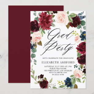 Boho Waterverf Autumn Wreath Graduation Party Kaart