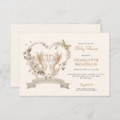 Boho Waterverf Baby shower Baby Voeten Kaart (Voorkant / Achterkant)