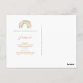 Boho Waterverf Baby shower Briefkaart (Achterkant)