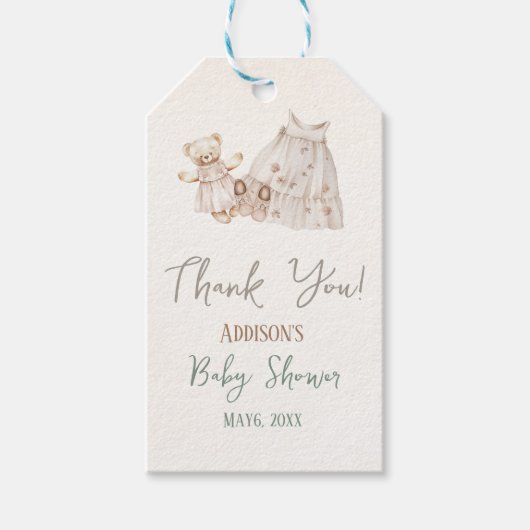 Boho Waterverf Baby shower Cadeaulabel (Voorkant)