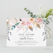 Boho waterverf baby shower kaart (Staand voorkant)