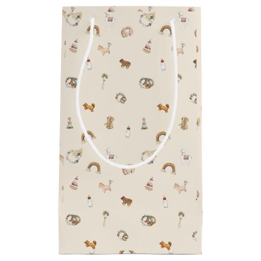 Boho Waterverf Baby shower Small Gift Bag Klein Cadeauzakje (Voorkant)