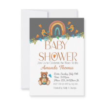 BOHO Waterverf Baby shower Uitnodiging
