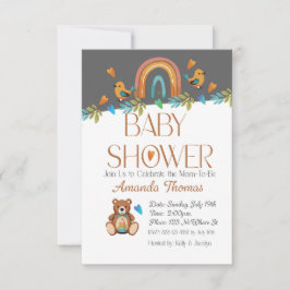 BOHO Waterverf Baby shower Uitnodiging