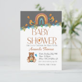 BOHO Waterverf Baby shower Uitnodiging (Staand voorkant)