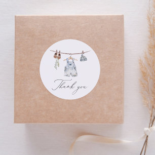 Boho Waterverf Babykleding Jongen Baby shower Ronde Sticker