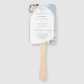 Boho waterverf blauw en roest bloementropische boo handwaaier (Voorkant)