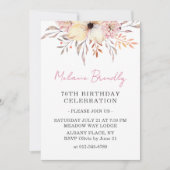 Boho Waterverf Bloemen 70ste Verjaardag Uitnodigen Kaart (Voorkant)