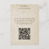 Boho Waterverf Bloemen Koe Schedel Huwelijk QR cod Informatiekaartje (Achterkant)