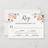 Boho Waterverf Bloemen RSVP met Entree Selecties (Voorkant)
