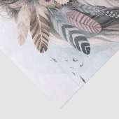 Boho Waterverf Bloemen Veer Paard Tissuepapier (Detail)