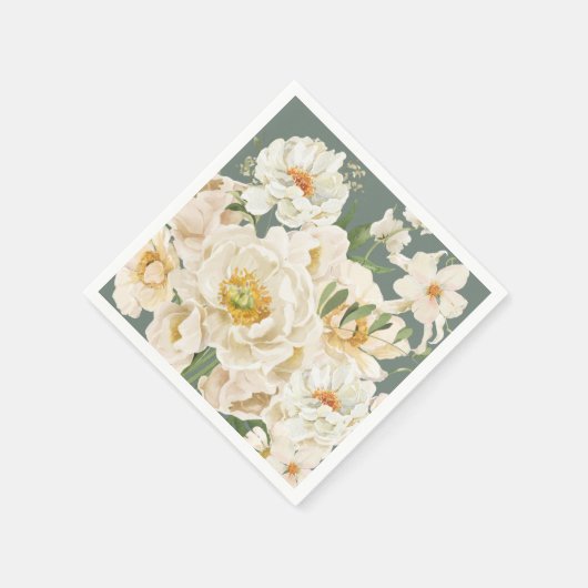 Boho waterverf bloemenblad Sage groen Servet (Hoek)