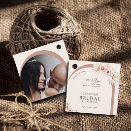 Boho Waterverf Bloemenboog Foto Vrijgezellenfeest Bedankjes Labels