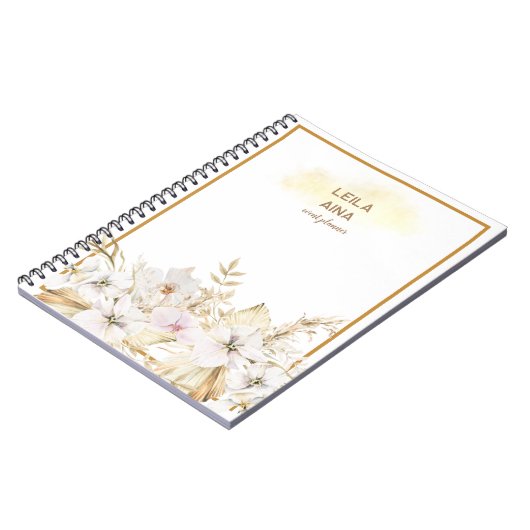 Boho Waterverf Bloemeneiland Notitieboek (Linkerzijde)