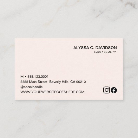 Boho Waterverf bloemenhaar Beauty  Visitekaartje (Achterkant)