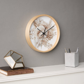 Boho Waterverf Bloemenklok – Elegant & Tijdloos