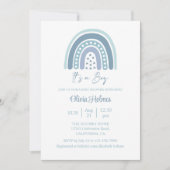 Boho Waterverf Blue Rainbow Baby shower Kaart (Voorkant)