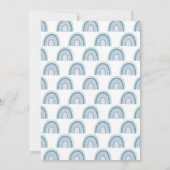 Boho Waterverf Blue Rainbow Baby shower Kaart (Achterkant)