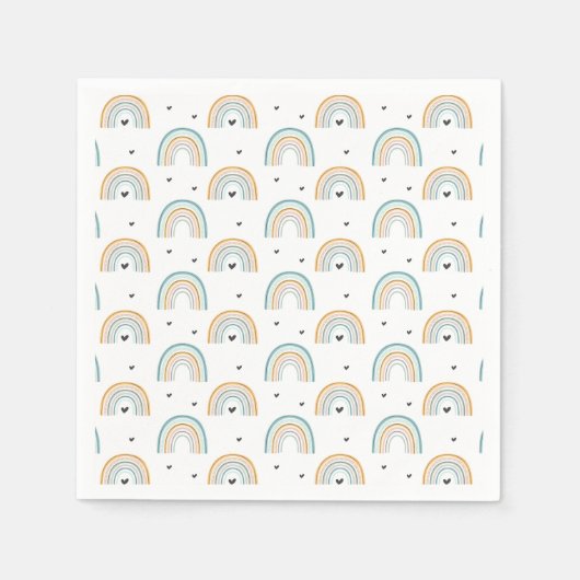 Boho Waterverf Blue Rainbow Baby shower Servet (Voorkant)