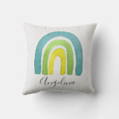 Boho Waterverf Blue Rainbow Nursery Decor Kussen (Achterkant)
