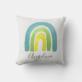 Boho Waterverf Blue Rainbow Nursery Decor Kussen (Voorkant)