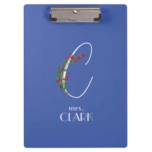 Boho waterverf botanische letter C Klembord (Voorkant)