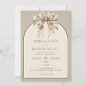 Boho Waterverf Bow Wedding Kaart (Voorkant)