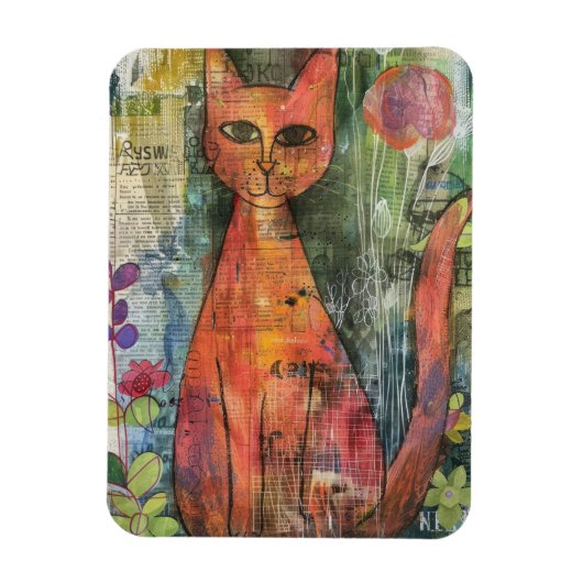 Boho Waterverf Cats - Aardse katachtige kunst (11) Magneet (Verticaal)