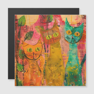 Boho Waterverf Cats - Aardse katachtige kunst (2)