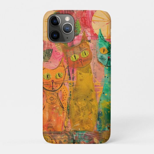 Boho Waterverf Cats - Aardse katachtige kunst (2) Case-Mate iPhone Case (Achterkant)