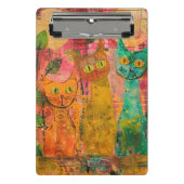 Boho Waterverf Cats - Aardse katachtige kunst (2) Mini Klembord (Voorkant)