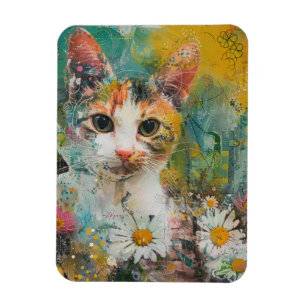 Boho Waterverf Cats - Aardse katachtige kunst (3) Magneet