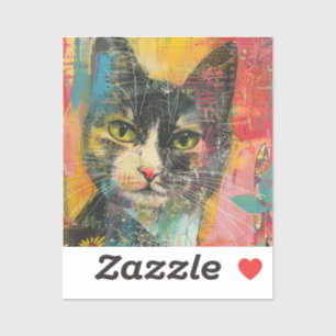 Boho Waterverf Cats - Aardse katachtige kunst (6) Sticker