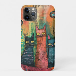 Boho Waterverf Cats - Aardse katachtige kunst iPhone 11 Pro Hoesje
