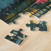 Boho Waterverf Cats - Aardse katachtige kunst Legpuzzel (Zijkant)