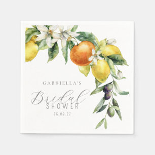 Boho Waterverf Citrus Citroen Sinaasappel Bruidsdi Servet